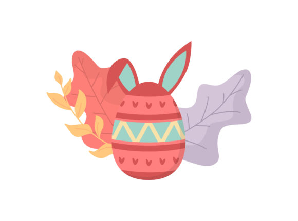 Download Easter Egg Ears Pink Red Floral Vector - Vector Collection