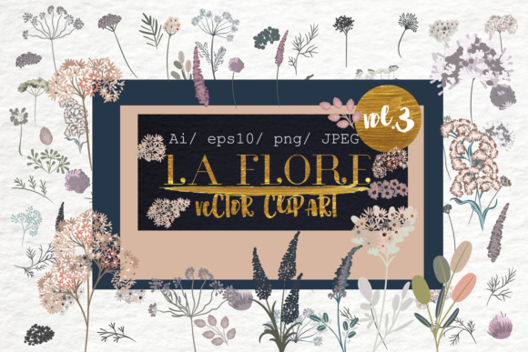 Download Vector Floral Clipart Collection in Rustic Watercolor Style Vol.3 - Vector Collection
