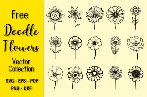 Download FREE Vector Doodle Flower Set - Vector Collection
