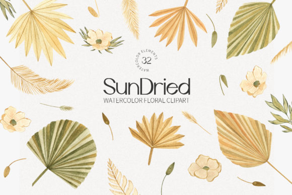 Download Dried Boho Floral Watercolor Clipart - Floral watercolor Collection