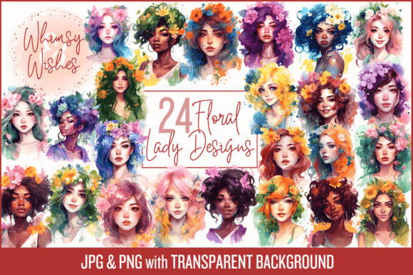Download Lovely Ladies Floral Watercolor Bundle - Floral watercolor Collection