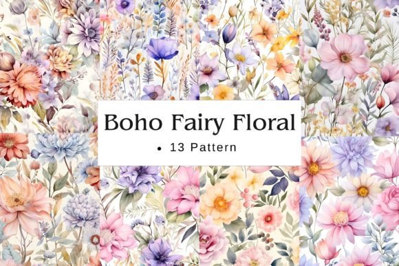 Download Boho Fairy Floral Watercolor Pattern - Floral watercolor Collection