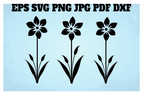 Download Black Spring Daffodils Silhouette Vector - Vector Collection