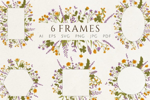 Download Wildflowers Pre-made Frames Vector SVG - Vector Collection