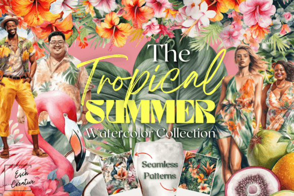 Download Tropical Summer Floral Watercolor Bundle - Floral watercolor Collection