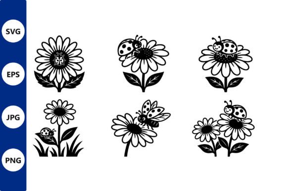 Download Vector Flower and Ladybug Pattern - Vector Collection