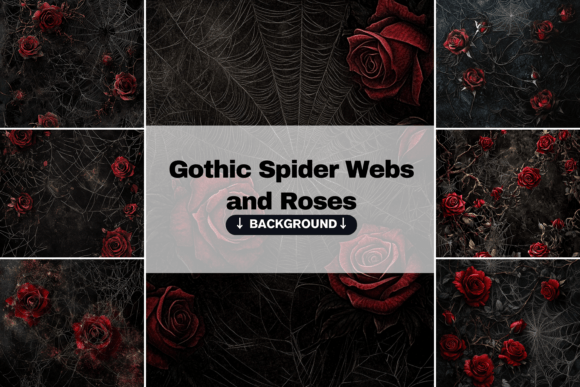 Download Gothic Spider Webs and Roses Background - Premium Resources