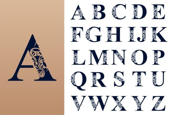 Download Alphabets a to Z Flower Design Vector - Vector Collection
