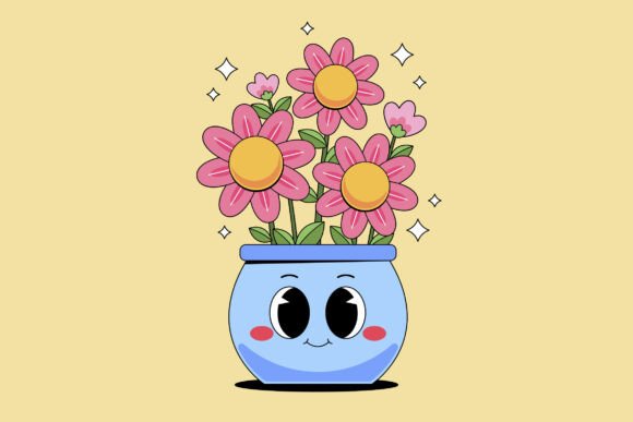 Download Cute Flowers in a Pot Cartoon - Cute flowers Collection