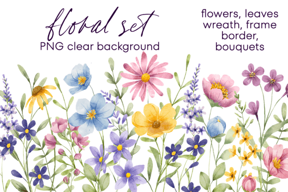 Download Floral Watercolor Set, Flowers, Leaves. - Floral watercolor Collection