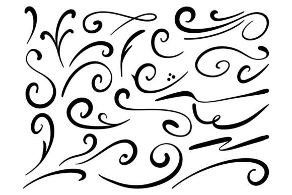 Download Ornamental Swirl Flourish Vector Set Art - Vector Collection