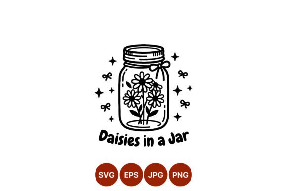 Download Daisies in Jar Line Art Vector - Vector Collection